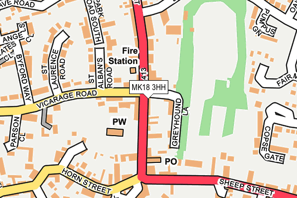 MK18 3HH map - OS OpenMap – Local (Ordnance Survey)