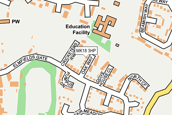 MK18 3HP map - OS OpenMap – Local (Ordnance Survey)