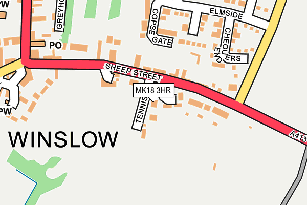 MK18 3HR map - OS OpenMap – Local (Ordnance Survey)