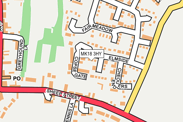 MK18 3HY map - OS OpenMap – Local (Ordnance Survey)