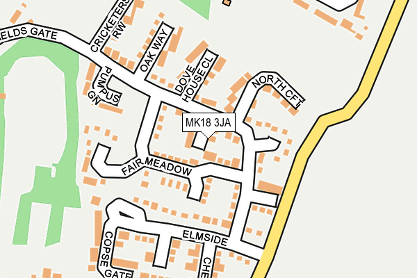 MK18 3JA map - OS OpenMap – Local (Ordnance Survey)