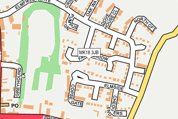 MK18 3JB map - OS OpenMap – Local (Ordnance Survey)