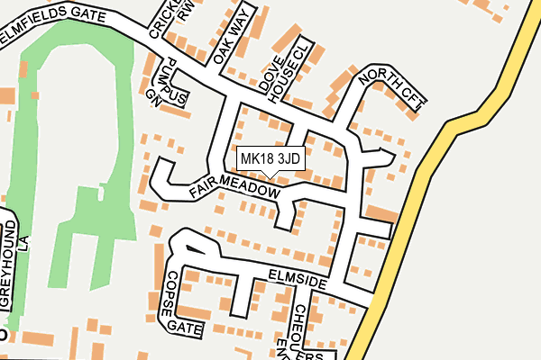 MK18 3JD map - OS OpenMap – Local (Ordnance Survey)