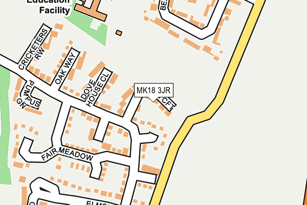 MK18 3JR map - OS OpenMap – Local (Ordnance Survey)