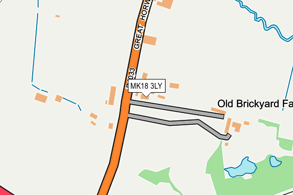 MK18 3LY map - OS OpenMap – Local (Ordnance Survey)