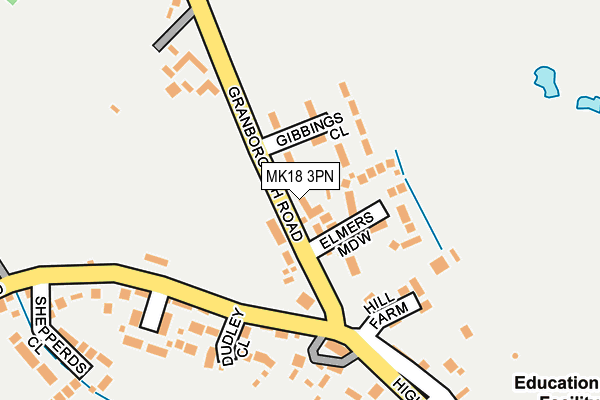 MK18 3PN map - OS OpenMap – Local (Ordnance Survey)