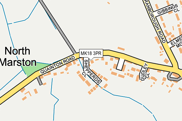 MK18 3PR map - OS OpenMap – Local (Ordnance Survey)