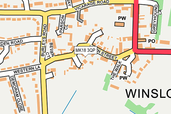 MK18 3QP map - OS OpenMap – Local (Ordnance Survey)