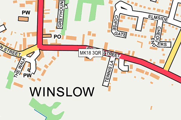 MK18 3QR map - OS OpenMap – Local (Ordnance Survey)