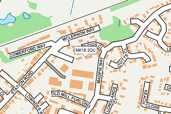 MK18 3QU map - OS OpenMap – Local (Ordnance Survey)