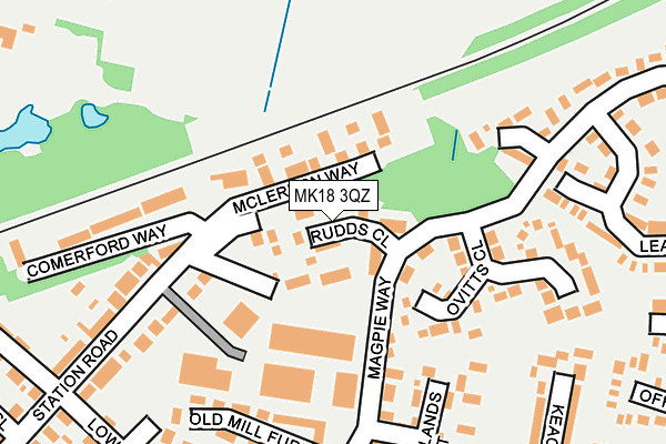 MK18 3QZ map - OS OpenMap – Local (Ordnance Survey)