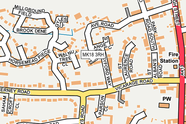 MK18 3RH map - OS OpenMap – Local (Ordnance Survey)