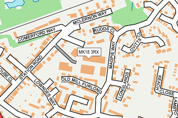 MK18 3RX map - OS OpenMap – Local (Ordnance Survey)