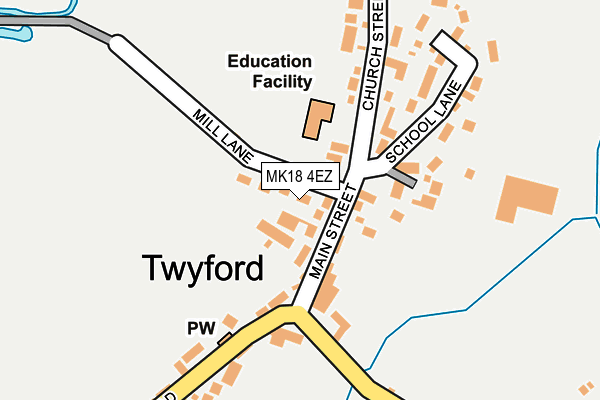 MK18 4EZ map - OS OpenMap – Local (Ordnance Survey)