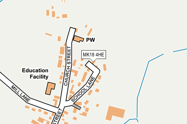 MK18 4HE map - OS OpenMap – Local (Ordnance Survey)