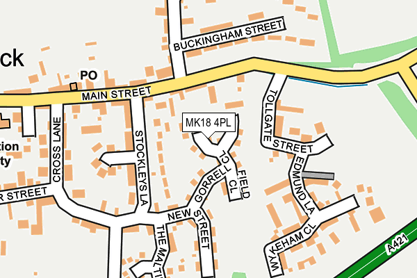 MK18 4PL map - OS OpenMap – Local (Ordnance Survey)