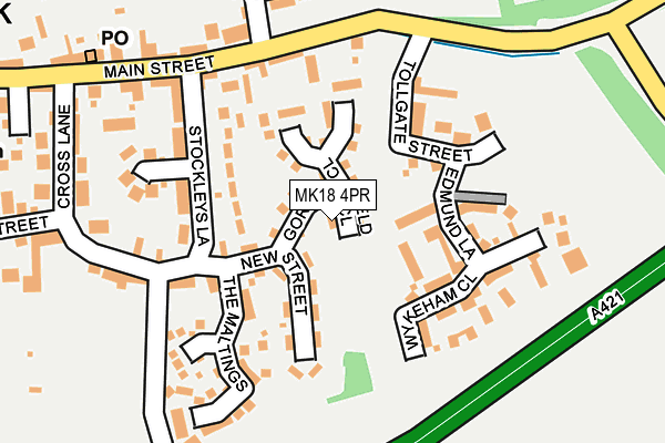 MK18 4PR map - OS OpenMap – Local (Ordnance Survey)