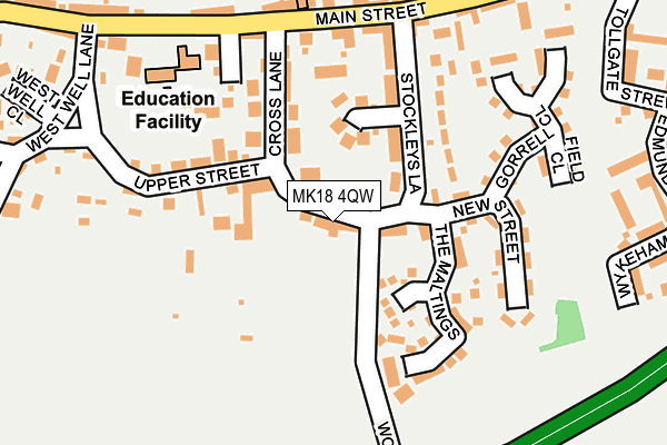 MK18 4QW map - OS OpenMap – Local (Ordnance Survey)
