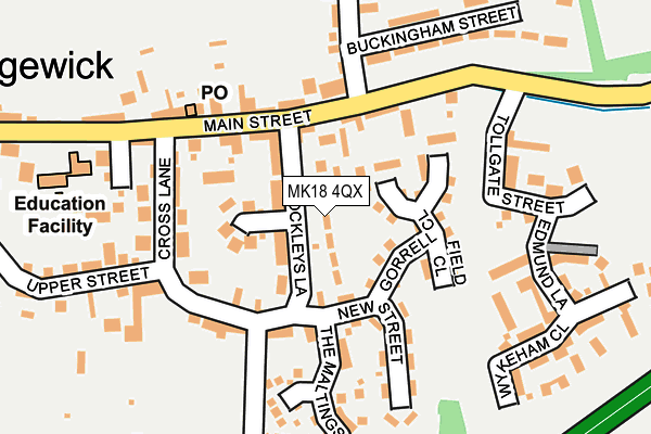 MK18 4QX map - OS OpenMap – Local (Ordnance Survey)