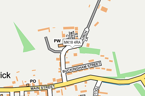 MK18 4RA map - OS OpenMap – Local (Ordnance Survey)