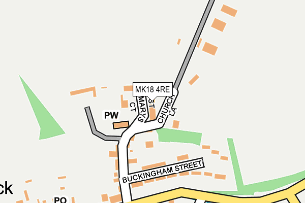 MK18 4RE map - OS OpenMap – Local (Ordnance Survey)