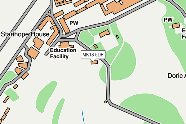 MK18 5DF map - OS OpenMap – Local (Ordnance Survey)