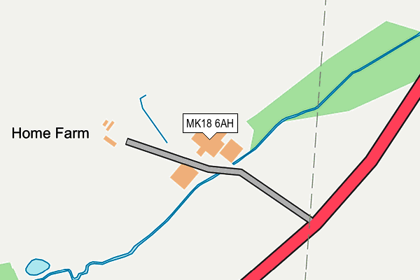 MK18 6AH map - OS OpenMap – Local (Ordnance Survey)