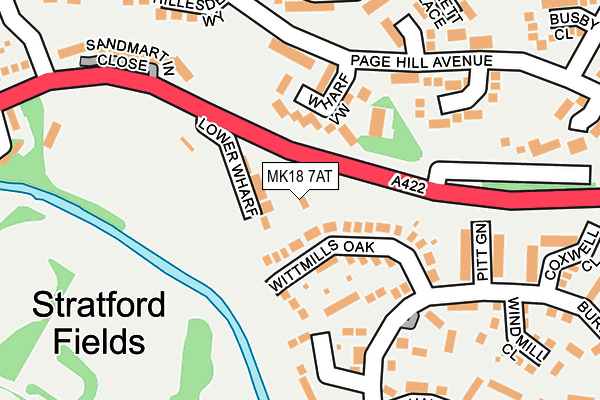 MK18 7AT map - OS OpenMap – Local (Ordnance Survey)