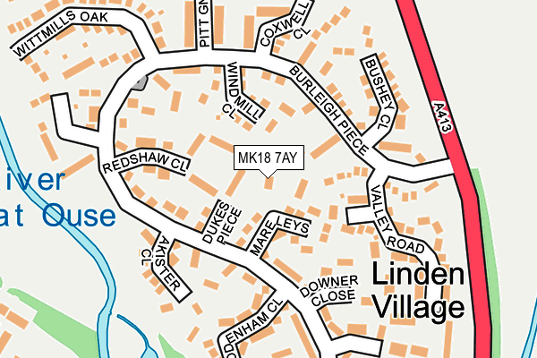 MK18 7AY map - OS OpenMap – Local (Ordnance Survey)