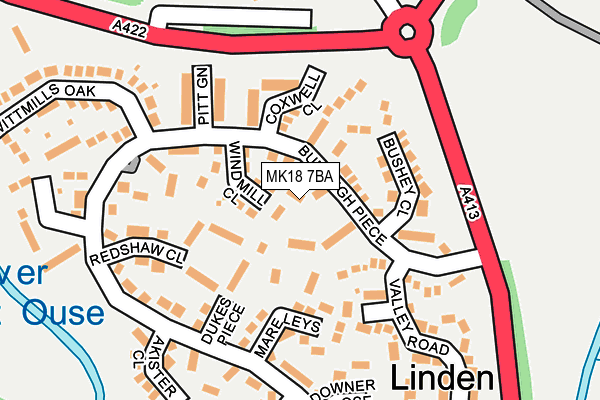 MK18 7BA map - OS OpenMap – Local (Ordnance Survey)