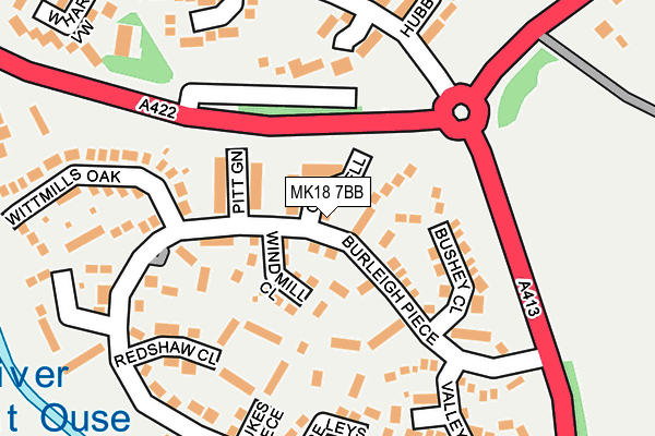 MK18 7BB map - OS OpenMap – Local (Ordnance Survey)