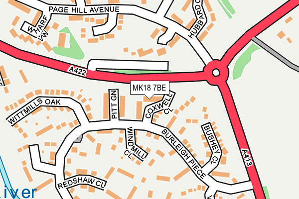 MK18 7BE map - OS OpenMap – Local (Ordnance Survey)