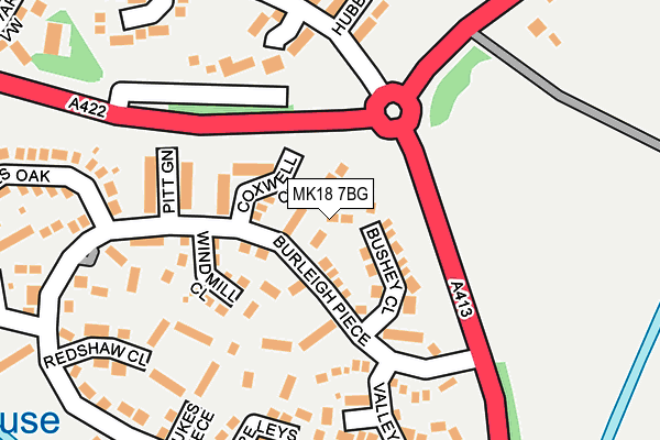 MK18 7BG map - OS OpenMap – Local (Ordnance Survey)