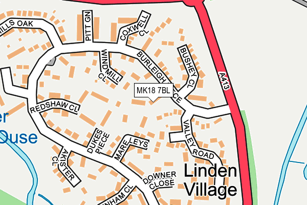 MK18 7BL map - OS OpenMap – Local (Ordnance Survey)