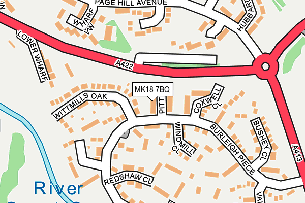 MK18 7BQ map - OS OpenMap – Local (Ordnance Survey)