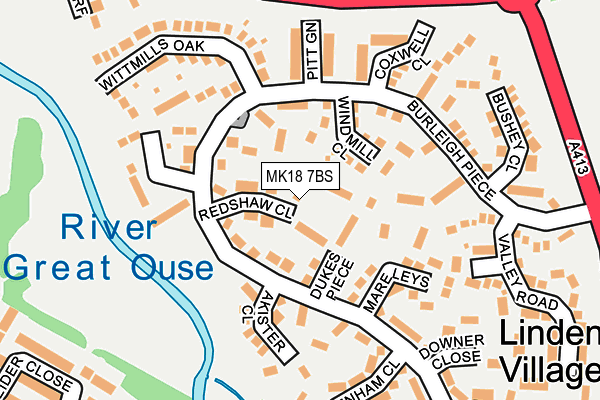 MK18 7BS map - OS OpenMap – Local (Ordnance Survey)