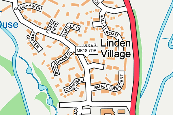 MK18 7DB map - OS OpenMap – Local (Ordnance Survey)