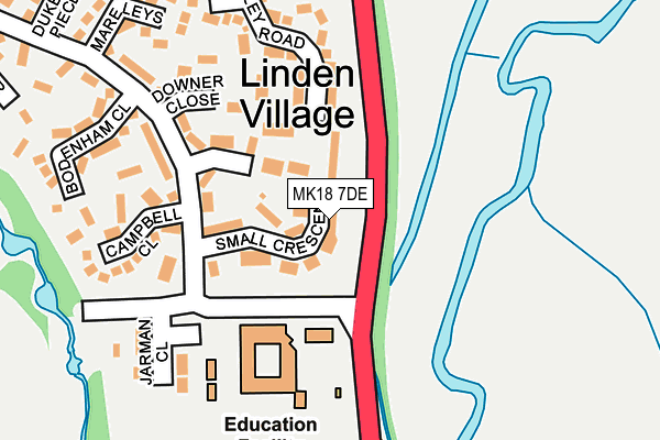 MK18 7DE map - OS OpenMap – Local (Ordnance Survey)