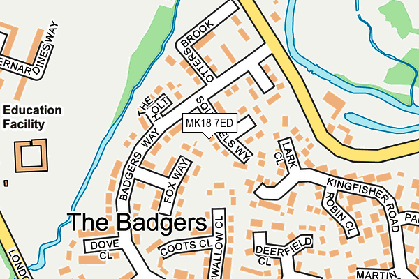 MK18 7ED map - OS OpenMap – Local (Ordnance Survey)