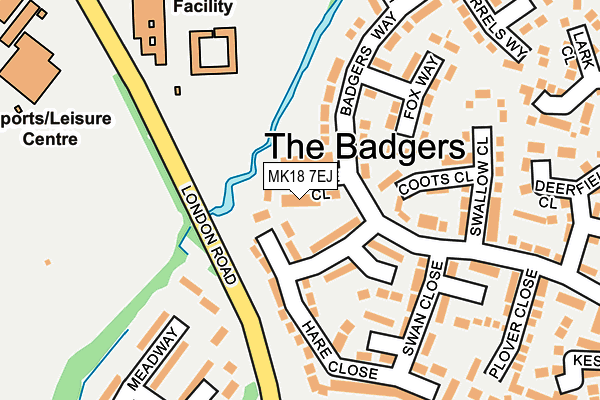 MK18 7EJ map - OS OpenMap – Local (Ordnance Survey)