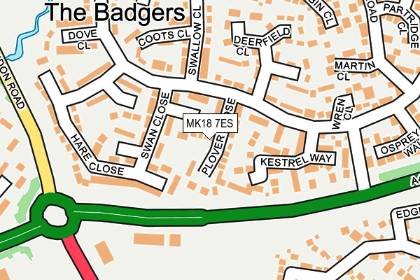 MK18 7ES map - OS OpenMap – Local (Ordnance Survey)