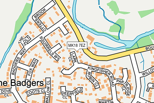 MK18 7EZ map - OS OpenMap – Local (Ordnance Survey)