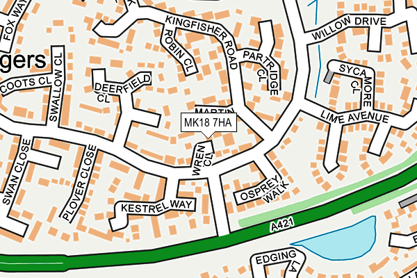 MK18 7HA map - OS OpenMap – Local (Ordnance Survey)