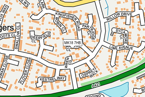 MK18 7HB map - OS OpenMap – Local (Ordnance Survey)