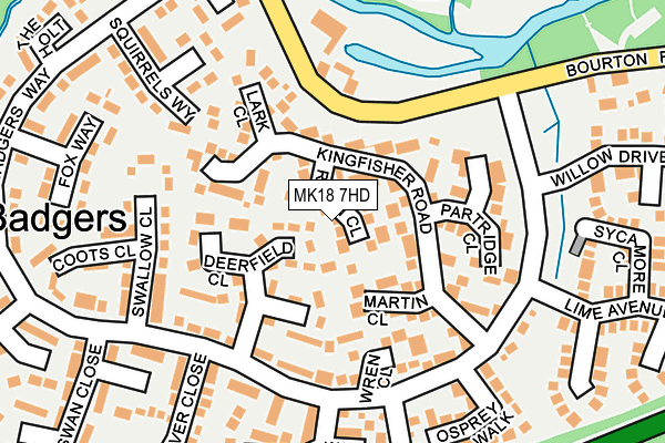 MK18 7HD map - OS OpenMap – Local (Ordnance Survey)