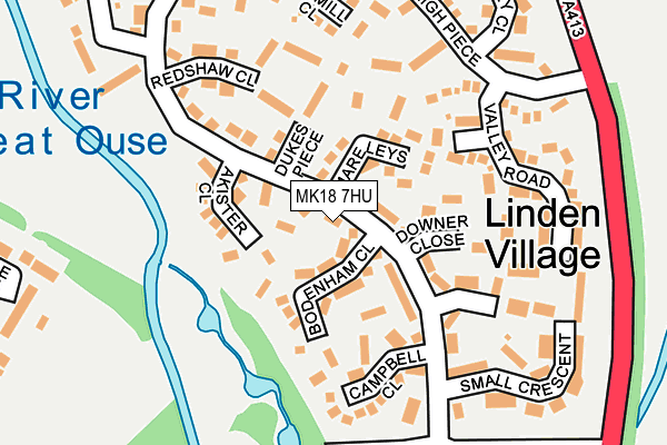 MK18 7HU map - OS OpenMap – Local (Ordnance Survey)