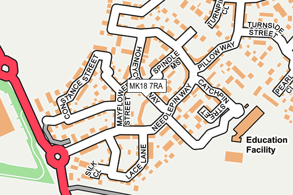 MK18 7RA map - OS OpenMap – Local (Ordnance Survey)