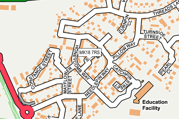 MK18 7RS map - OS OpenMap – Local (Ordnance Survey)