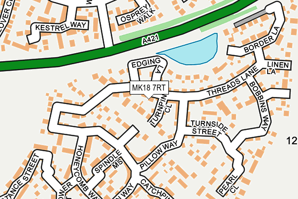 MK18 7RT map - OS OpenMap – Local (Ordnance Survey)