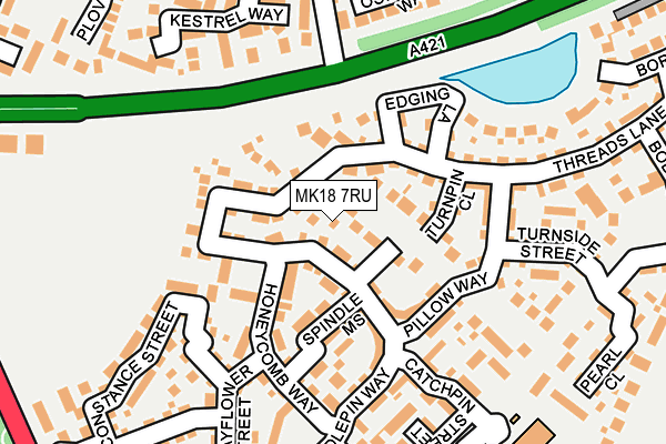 MK18 7RU map - OS OpenMap – Local (Ordnance Survey)